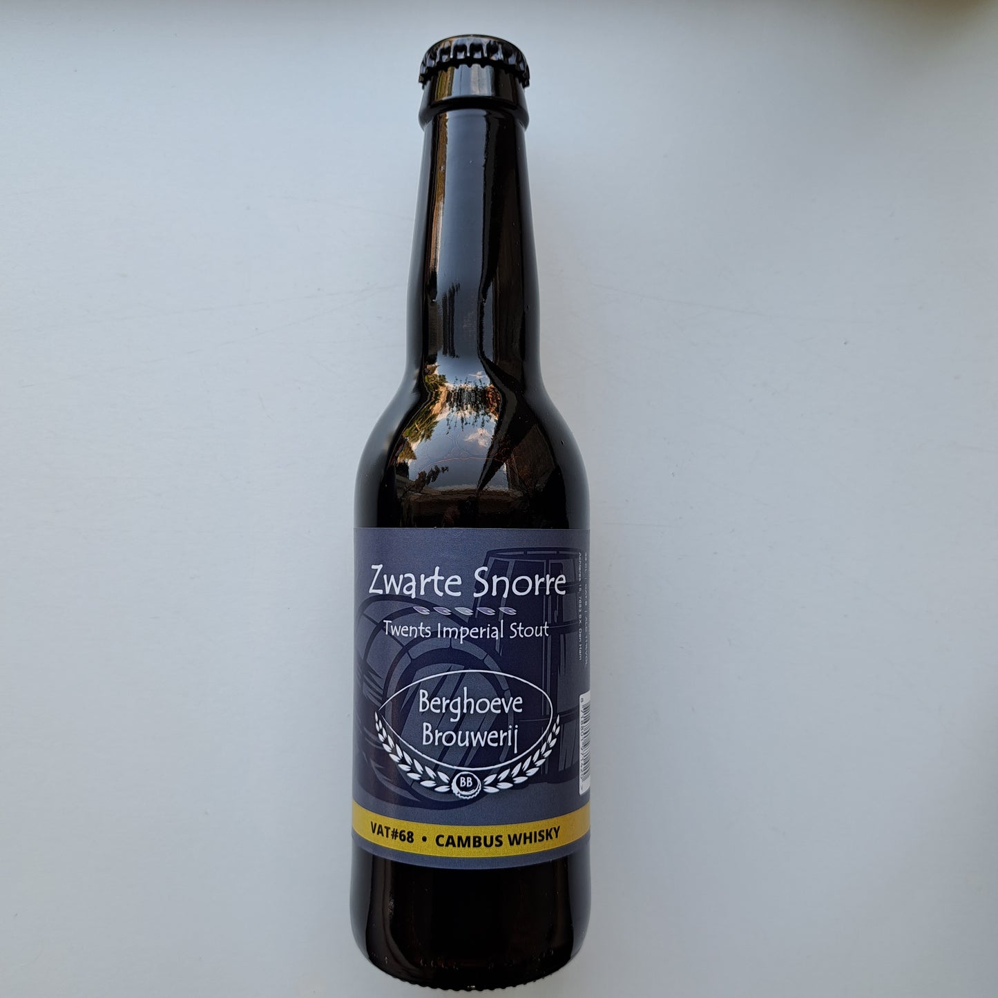 Zwarte Snorre BA Cambus Whiskey Stout - 330 ml - 11% - brouwerij de Berghoeve, Den Ham
